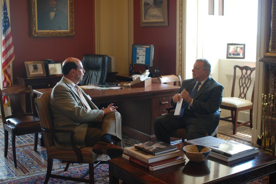 Durbin met with David Loiterman, President of the Chicago Medical Society, to discuss health care reform.